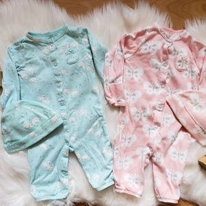 4 piece Carters Lot size 3 months play or sleep
